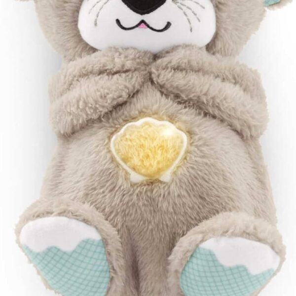 Fisher-Price Baby Toy Soothe 'n Snuggle Otter Portable Plush Sound Machine with Music Lights & Breathing Motion for Newborns 0+ Months