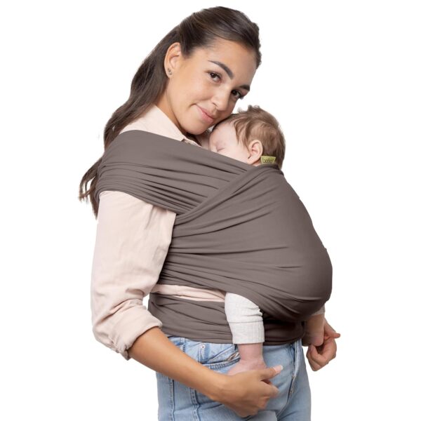 Boba Baby Wrap Carrier - Original Baby Carrier Wrap, Baby Sling for Newborns - Baby Wearing Essentials - Hands-Free Newborn Wrap Swaddle Holder, Newborn to Toddler Infant Baby Sling, 7-35 lbs (Grey)