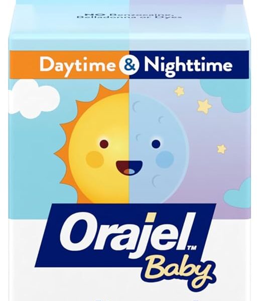 Orajel Baby Daytime & Nighttime Cooling Gels for Teething, Drug - Free, #1 Pediatrician Recommended Brand for Teething*, Two 0.18oz Tubes