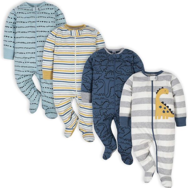 Gerber Baby Boys 4 Pack Sleep 'N Play Footie