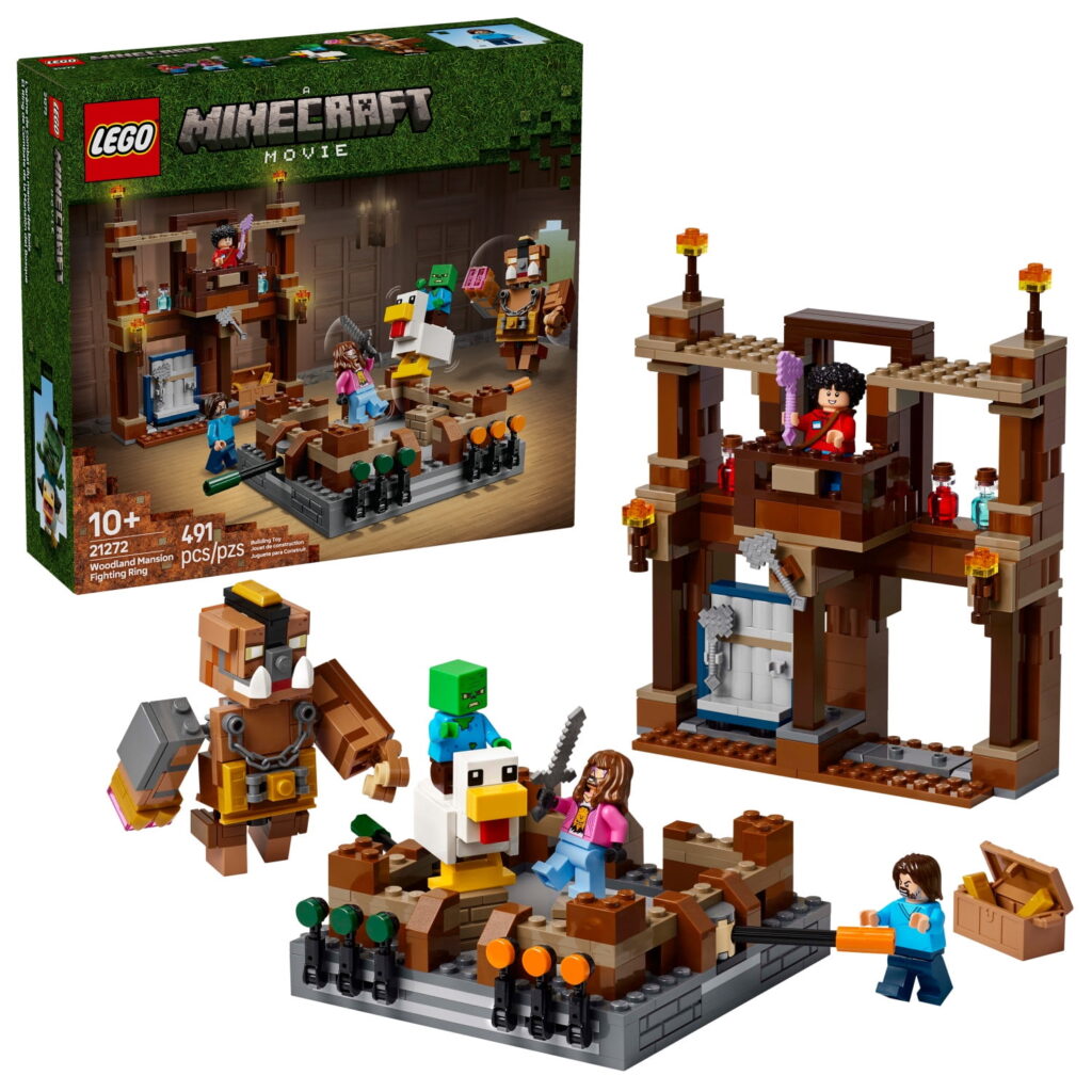 LEGO Minecraft Woodland Mansion Fighting Ring - Building Toy for Kids Age 10+ - Includes Steve, Garrett, & Henry Minecraft Figures, Plus a Chicken Jockey & More - Birthday Gift...