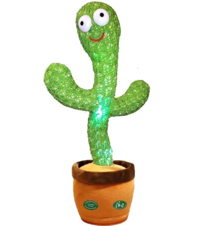 Pbooo Dancing Talking Cactus Mimicking Toy,Talking Repeat Singing Sunny Cactus Toy 120 Pcs Songs for Baby 15S Record Your Sound Sing+Dancing+Recording+LED