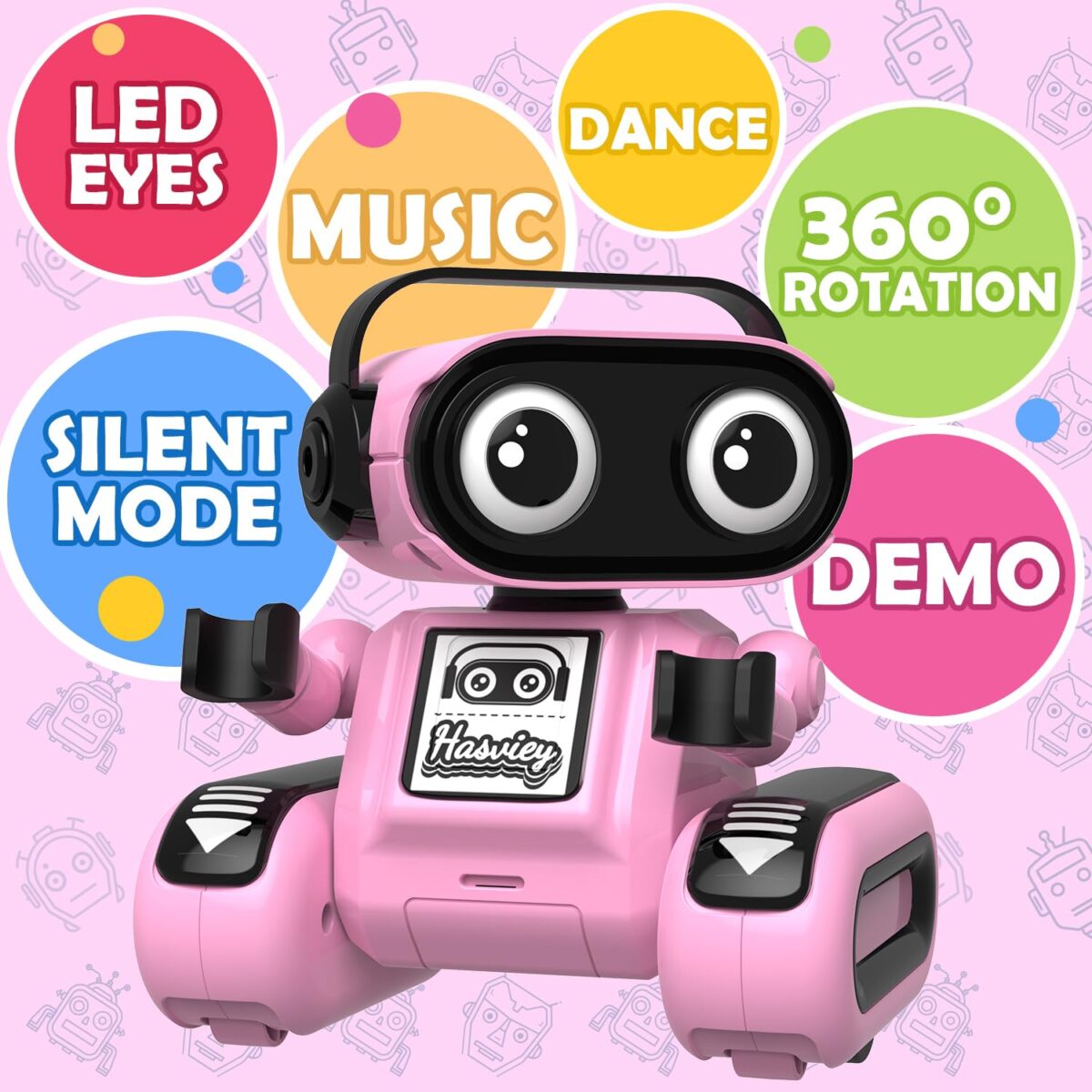 Robot Toys for Girls, Rechargeable Remote Control Toys for Girls 5-7, Kids Toy Robots with Auto-Demo, Recording, Repeat, Flexible Head & Arms, Dance, Music, Gift Ideas for...